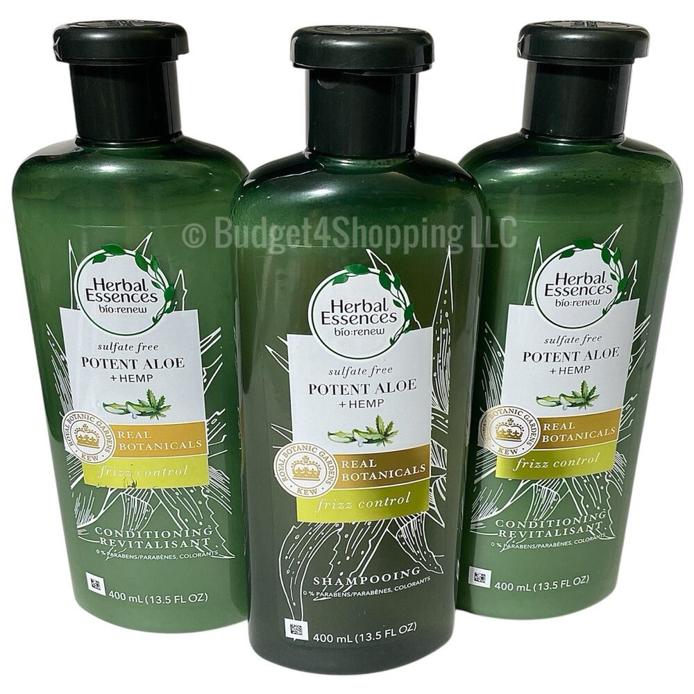 Herbal Essences Hemp Oil Frizz Control Bundle 1 Shampoo & 2 Conditioners 13.5 oz